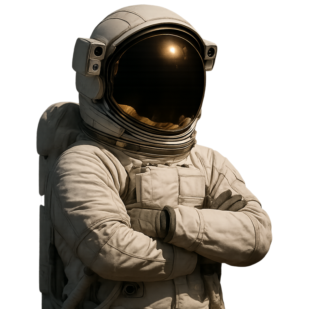 Astronaut arms crossed_side view