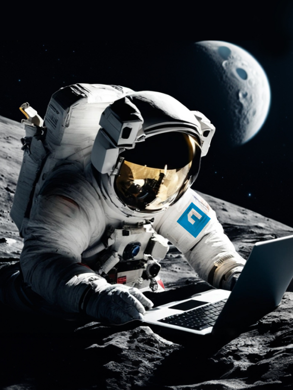 Astronaut reading Newsletter